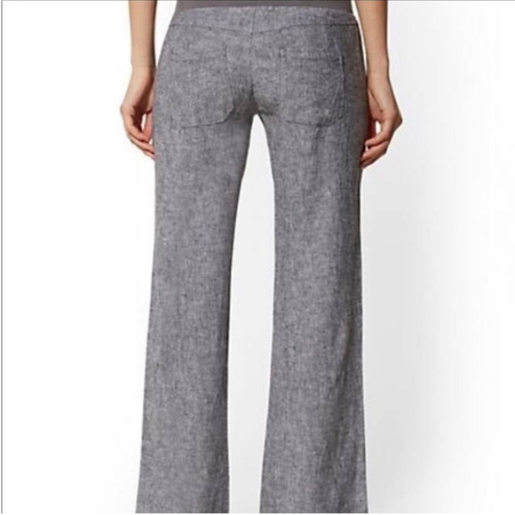New York & Company Soho Street, Linen Drawstring Wide Leg Pants, Size XS - Picture 2 of 3